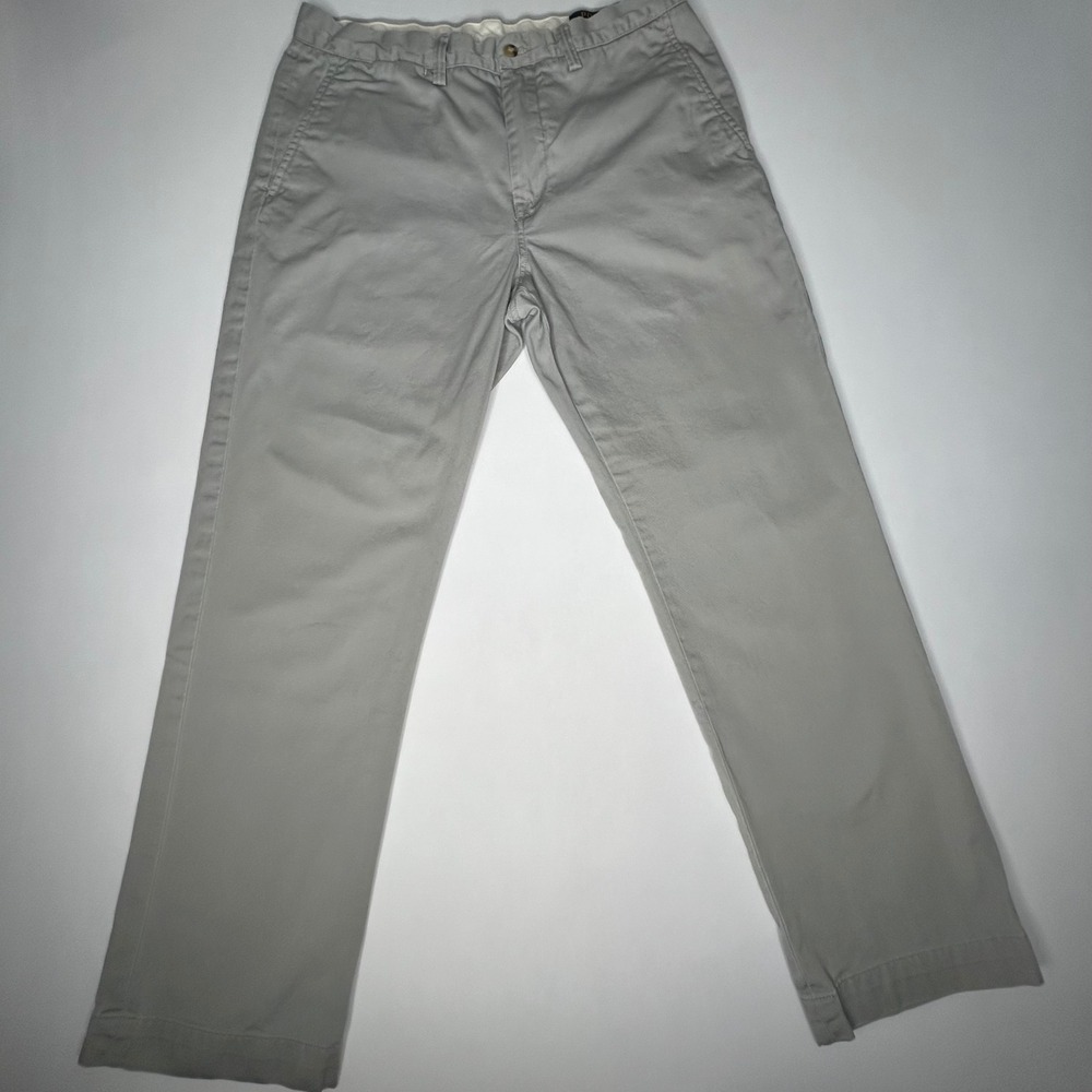 Polo Ralph Lauren Mens Classic Fit Chino Pants Gray Cotton Twill 33x30